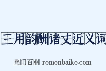 三用韵酬诸丈近义词是什么意思的图片